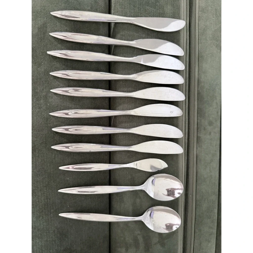 11 Linmark LNM1 Stainless Modern Solid Knives & Spoons Flatware Japan